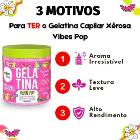 Gelatina Capilar Salon Line Xêrosa Vibes Pop 500g