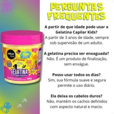 Gelatina Capilar Salon Line Kids Bob Esponja Definição Máxima 400G