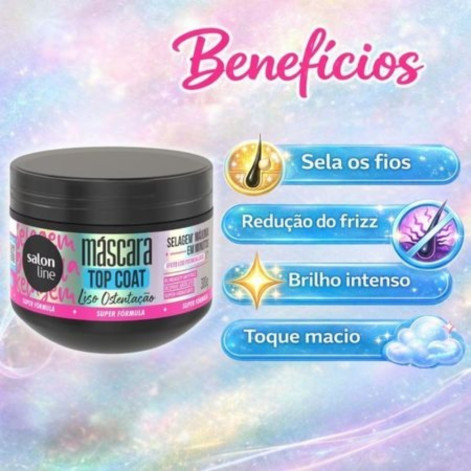 Máscara Capilar Salon Line Top Coat Liso Ostentação Selagem Máxima Em Minutos 300g