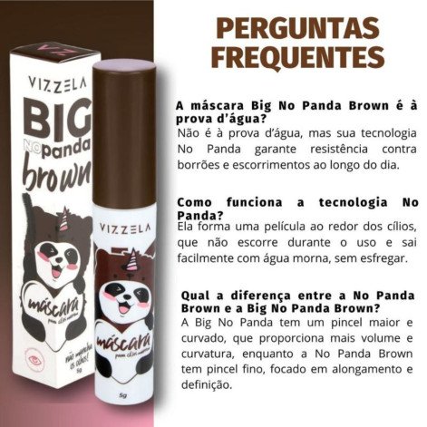 Máscara para Cílios Vizzela Big no Panda Cor Brown 5g