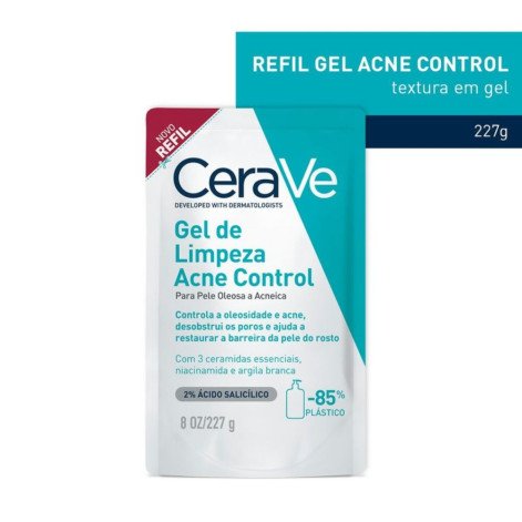 Gel Limpeza Acne Control Cerave Pele Oleosa a Acneica Refil 227g