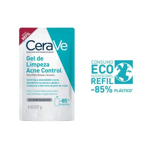 Gel Limpeza Acne Control Cerave Pele Oleosa a Acneica Refil 227g