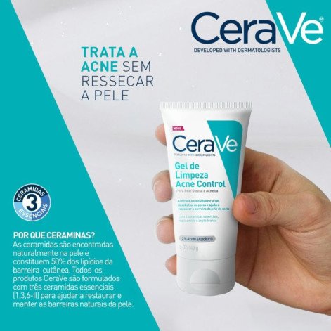 Gel Limpeza Acne Control Cerave Pele Oleosa a Acneica Refil 227g