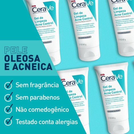 Gel Limpeza Acne Control Cerave Pele Oleosa a Acneica Refil 227g