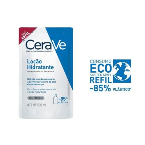 Loção Hidratante Cerave Pele Seca a Extra Seca Sem Perfume Refil 237ml