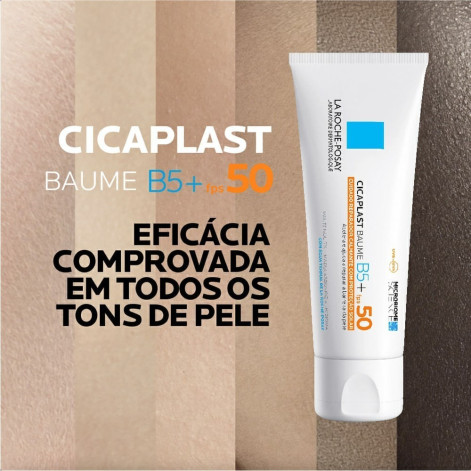  Creme Reparador Calmante com Proteção Solar La Roche-Posay Cicaplast Baume B5 FPS 50 Reparação e Proteção Solar 40ml