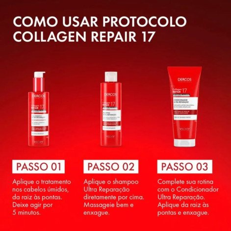 Vichy Dercos Collagen Repair 17 Condicionador Ultra Reparação 200g