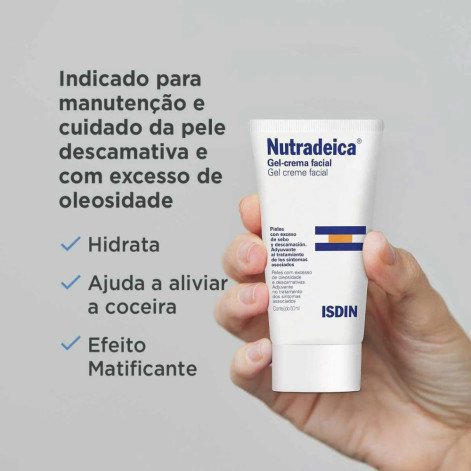 Gel Creme Facial Nutradeica Isdin Pele Descamativa com 50m