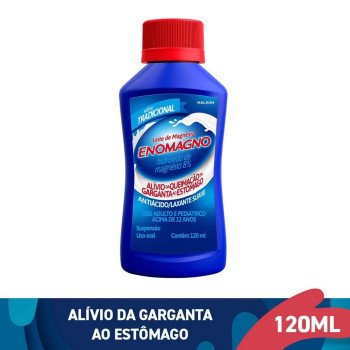 Leite de Magnésia EnoMagno Tradicional Suspensão Oral 120ml