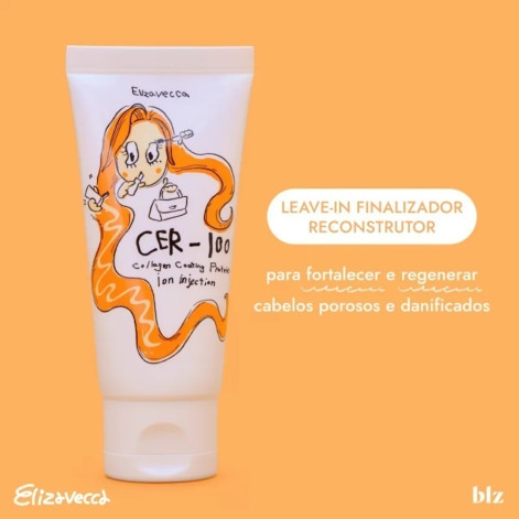 Máscara Tratamento Sem Enxágue Elizavecca CER-100 de Íons Proteico Proteção de Colágeno 50ml