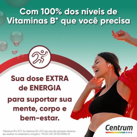 Vitamina C Efervescente em Pó Centrum Energia Vitamina B12 e B6 + Magnésio Guaraná 5g