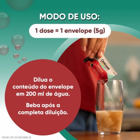 Vitamina C Efervescente em Pó Centrum Energia Vitamina B12 e B6 + Magnésio Guaraná 5g