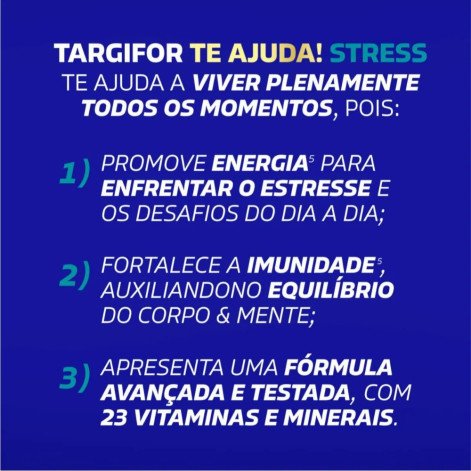 Polivitamínico Targifor Te Ajuda Stress Imunidade Antioxidante 30 Cápsulas