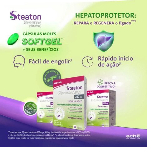 Steaton Silimarina 300mg Hepatoprotetor 30 cápsulas