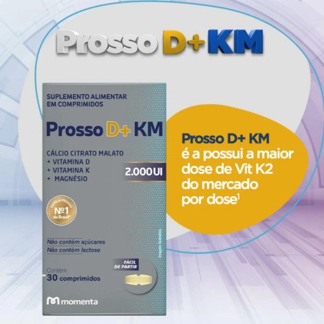 Cálcio Prosso D+ KM MDK 2000UI 30 comprimidos