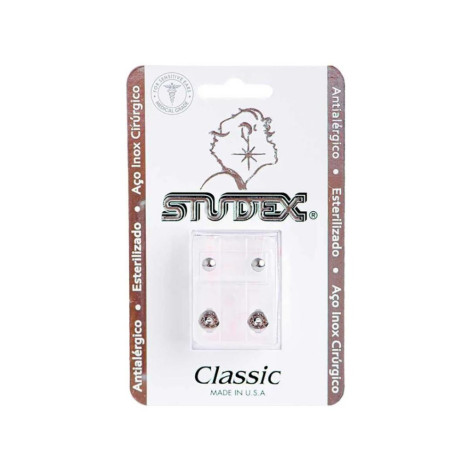 Brinco Antialérgico Studex Classic Bolinha Média Prateada 1 par 