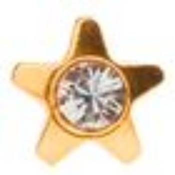 Brinco Antialérgico Studex Classic Estrela Cristal Médio Dourado