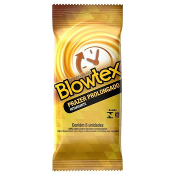   PRESERVATIVO BLOWTEX LUBRIFICADO RETARDANTE - 1 EMBALAGEM COM 6 UNIDADES