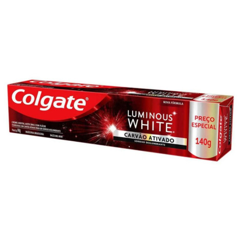 Creme Dental Colgate Luminous White Carvão Ativado 140g