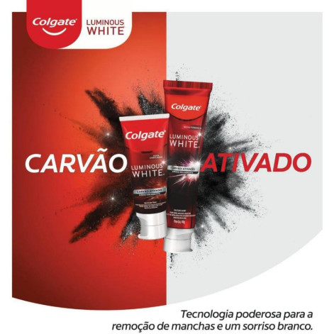 Creme Dental Colgate Luminous White Carvão Ativado 140g