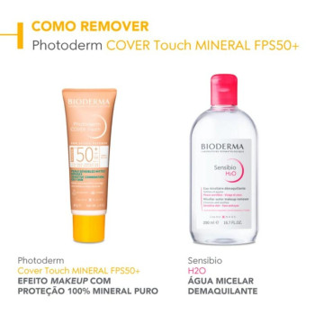 Protetor Solar Facial Bioderma Photoderm Cover Touch FPS 50 Dourado 40ml