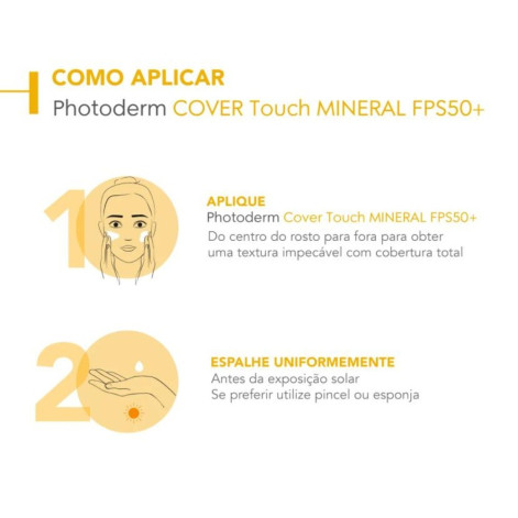 Protetor Solar Facial Bioderma Photoderm Cover Touch FPS 50 Dourado 40ml