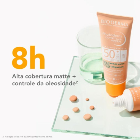 Protetor Solar Facial Bioderma Photoderm Cover Touch FPS 50 Dourado 40ml