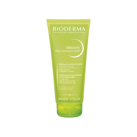 Gel de Limpeza Sébium Bioderma Gel Moussant Actif com 200mlel Moussant Actif 200ML