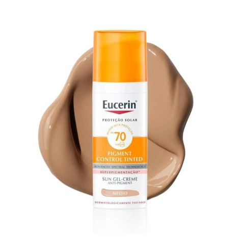 Protetor Solar Facial Eucerin Pigment Control Tinted FPS 70 Médio 50ml