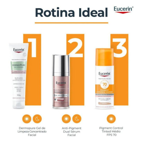 Protetor Solar Facial Eucerin Pigment Control Tinted FPS 70 Médio 50ml