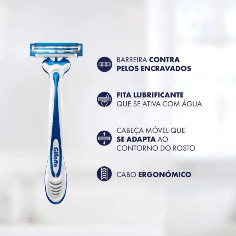 Barbeador Gillette Derma Proteção Descartável 2 unidades