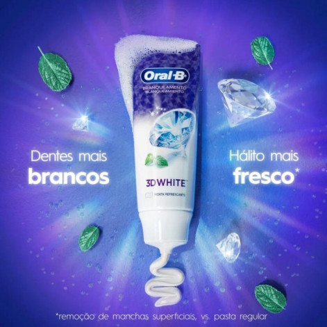 Creme Dental Oral-B 3D White Branqueamento 70g 3 unidades