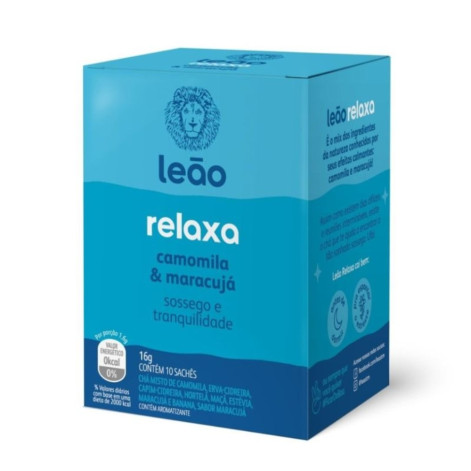 Chá Leão Funcionais Relaxa Camomila e Maracujá 10 sachês 16g