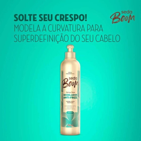 Creme de Pentear Cabelo Cacheado Seda Boom Pro Curvatura Antifrizz 350ml