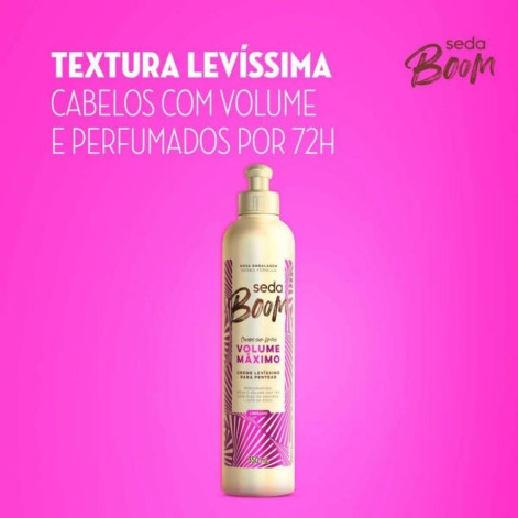 Creme de Pentear Cabelo Cacheado Seda Boom Pro Curvatura Volume Máximo 350ml