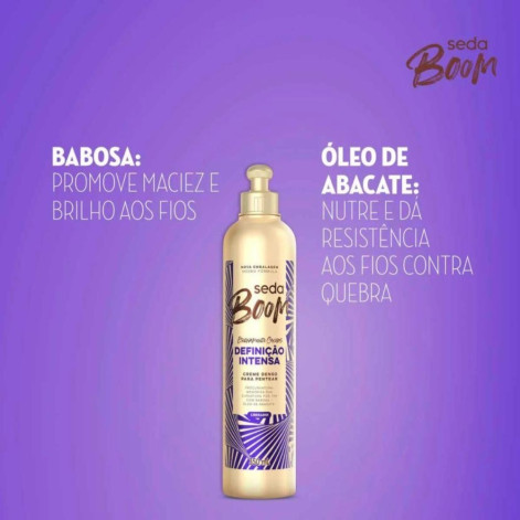 Creme de Pentear Cabelo Cacheado Seda Boom Pro Curvatura Definição Intensa 350ml