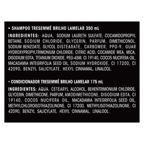  Kit TRESemmé Brilho Lamelar Shampoo 350ml + Condicionador 175ml