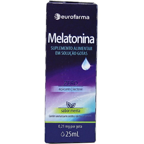 Suplemento Líquido Melatonina 0,21mg Sabor Menta Eurofarma 25ml