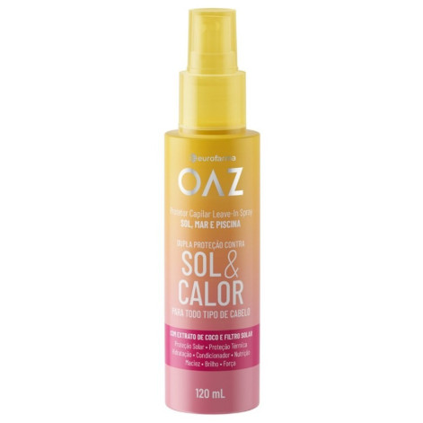 OAZ Leave-In Protetor Capilar Spray 120ml Sol & Calor com Extrato de Coco e Filtro Solar