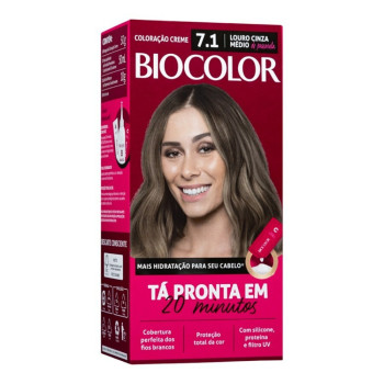 Tinta De Cabelo Biocolor Mini Kit - 7.1 Louro Cinza Médio