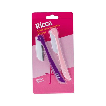 Navalha Para Sobrancelha Ricca Com 2 Flamingo