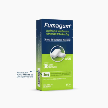 Gomas Mastigáveis de Nicotina Fumagum 2mg Sabor Menta 36 gomas