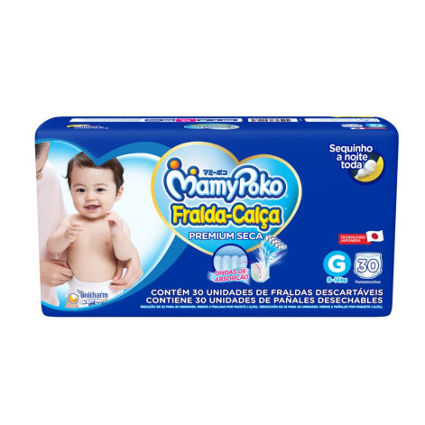Fralda Mamypoko Calca Premium Seca G 30