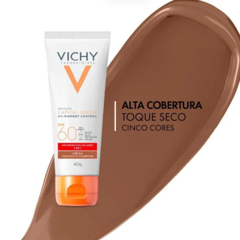  Vichy Capital Soleil Uv-pigment Control Fps 60 5.0 Protetor Solar Facial Antimanchas 40g