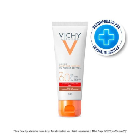 Vichy Capital Soleil Uv-pigment Control Fps 60 5.0 Protetor Solar Facial Antimanchas 40g