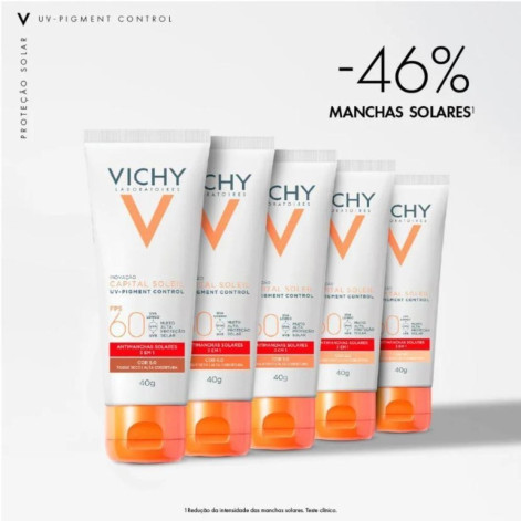  Vichy Capital Soleil Uv-pigment Control Fps 60 5.0 Protetor Solar Facial Antimanchas 40g