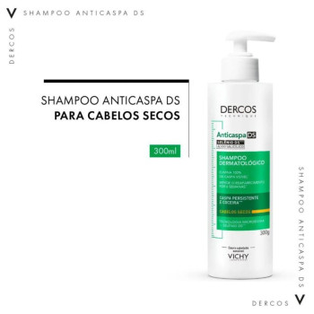 Shampoo Vichy Dercos Anticaspa DS Cabelos Secos Caspa para Cabelos Secos sem Ressecamento 300g