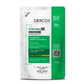 Shampoo Vichy Dercos Anticaspa Ds Intensivo Cabelos Secos Refil 200g