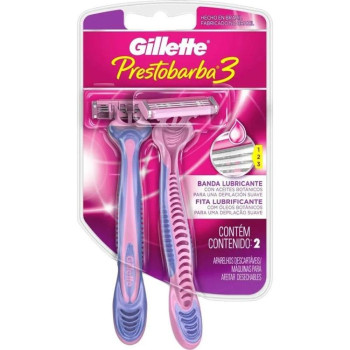 Aparelho Feminino Gillette Prestobarba3 com 2 Unidades