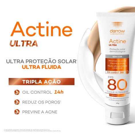 Protetor Solar Facial Actine Ultra Oil Control FPS80 40g